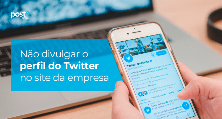 Não divulgar o perfil do Twitter no site da empresa