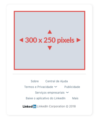 Tamanho de imagens para LinkedIn Onsite Display
