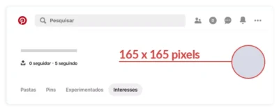 Tamanho da foto de perfil do Pinterest