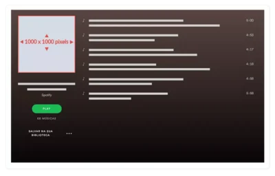 Tamanho de capa de playlist e álbum do Spotify