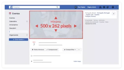 Tamanho de foto para capa de eventos