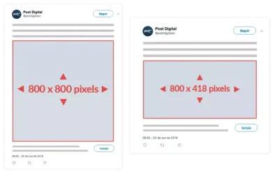 Tamanho de imagem de publicações e anúncios Twitter