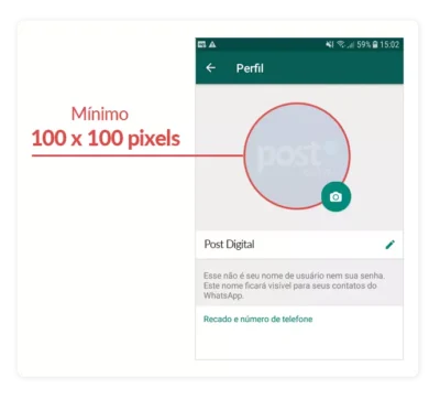 Tamanho de imagem para foto de perfil Whatsapp